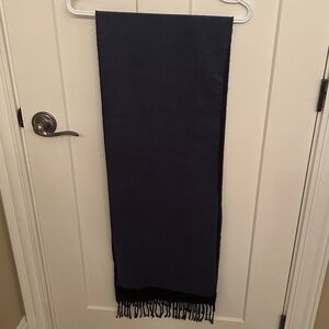 Stewart of Scotland Navy Blue / Blue Soft Reversible Scarf with Fringe